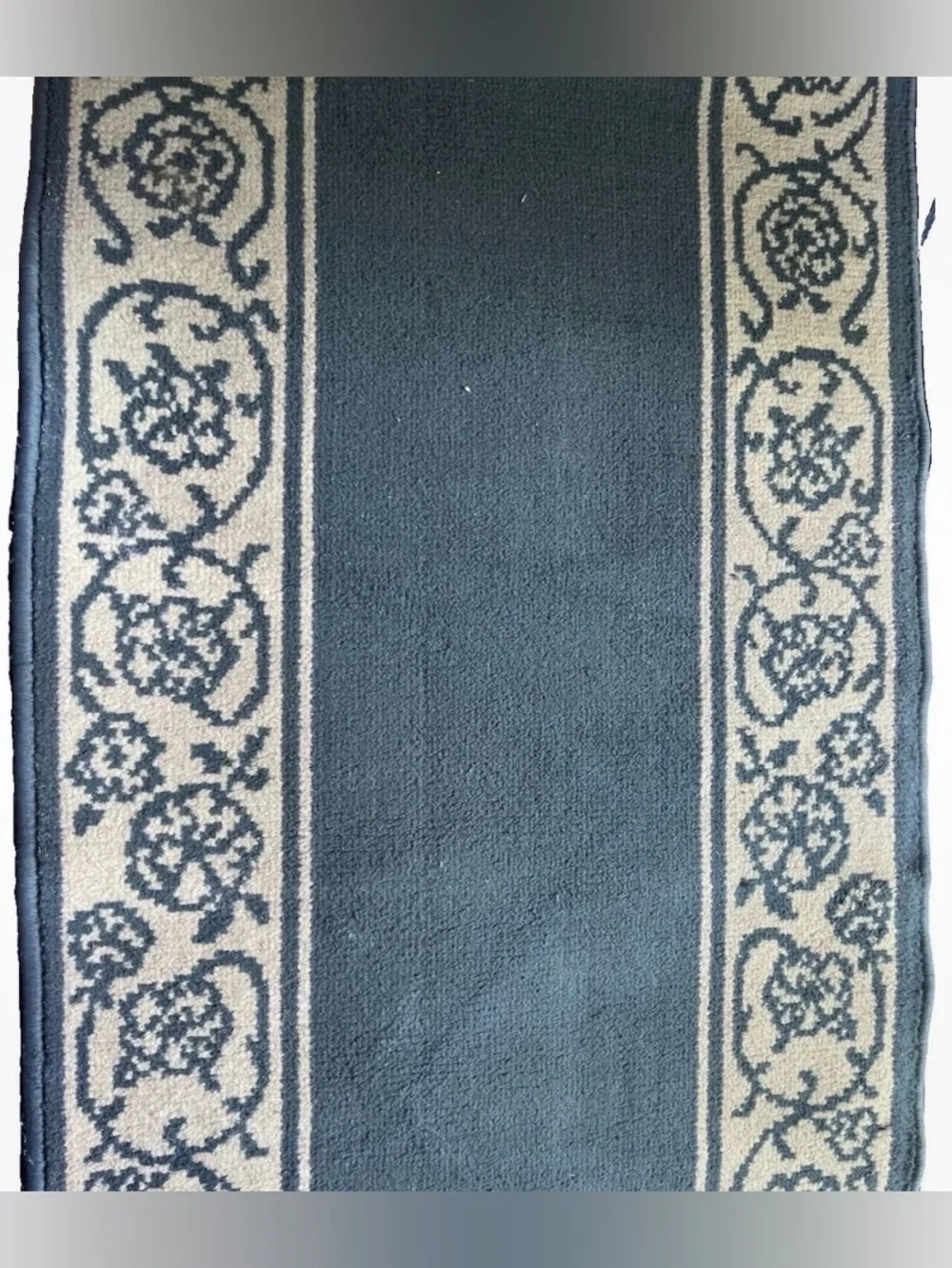 Blue Floral Border Hallway Runner Rug 85x22 Entryway Accent Carpet